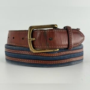 Denim Canvas & Leather Vintage Belt 34